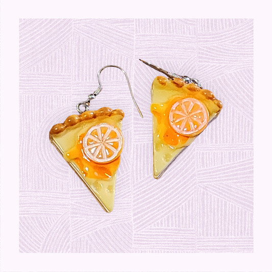 Lemon tart drop earrings