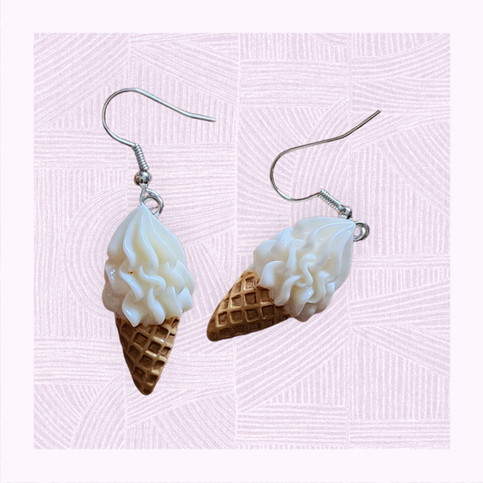 Vanilla Soft serve drop earrings