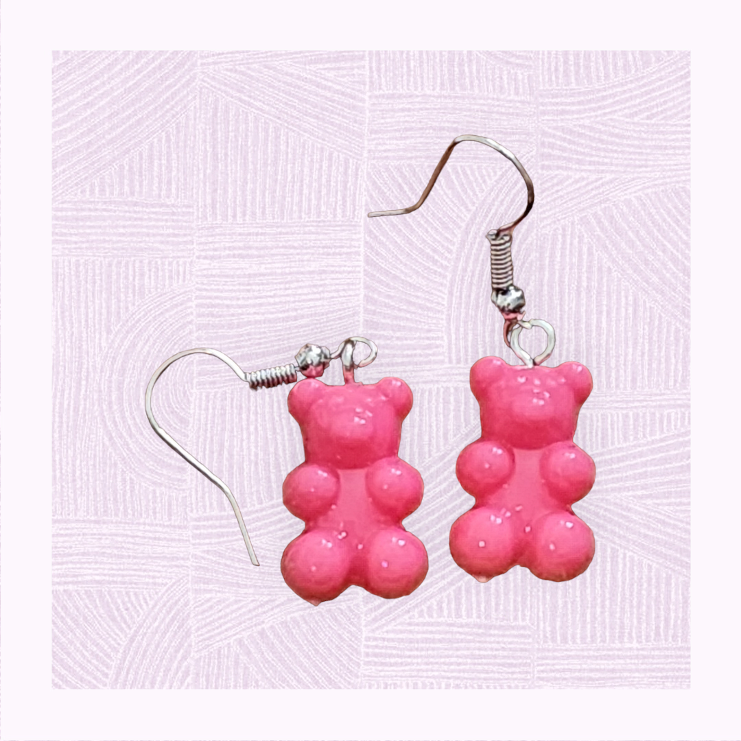 Gummi bear cream drop earrings