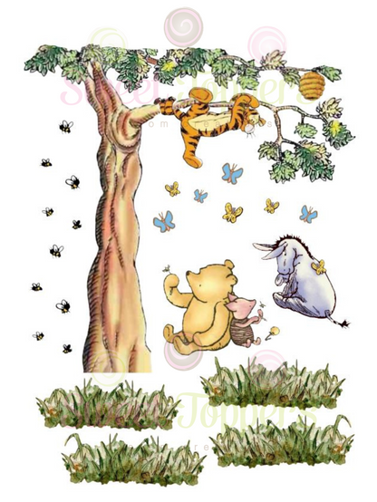 Classic Tigger in the Hunny Tree scene - Edible Icing Stickers