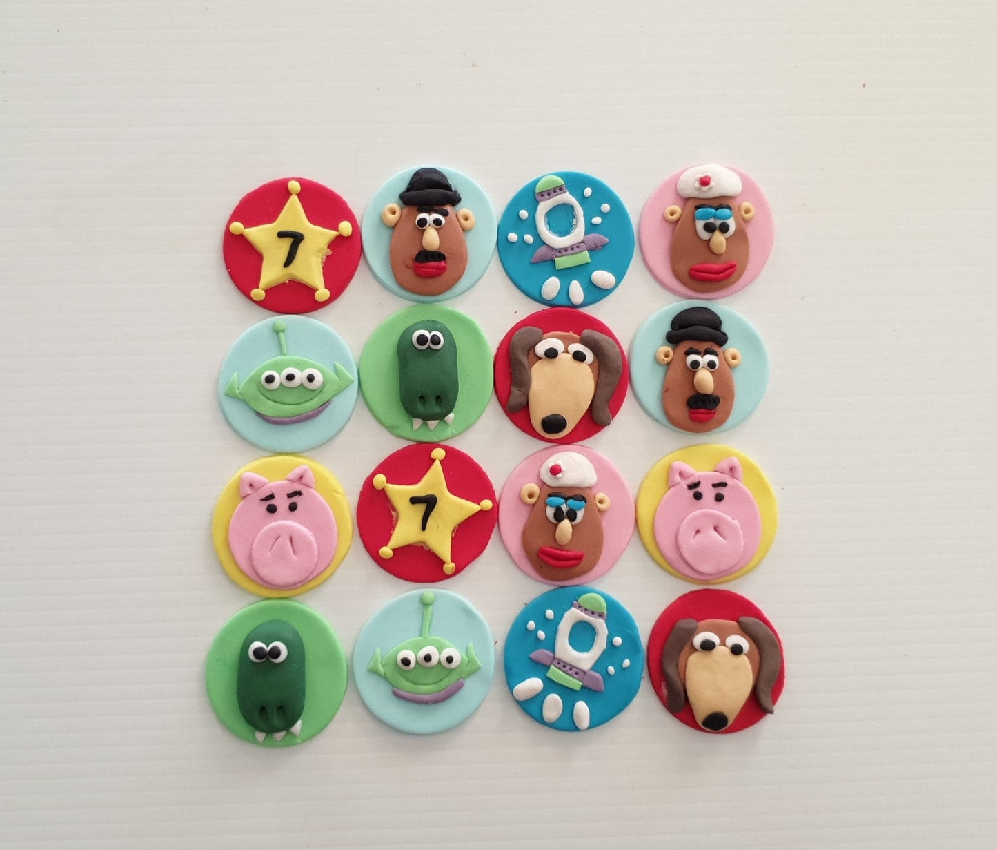 Toy Story cupcake toppers hand made edible fondant cake decorations