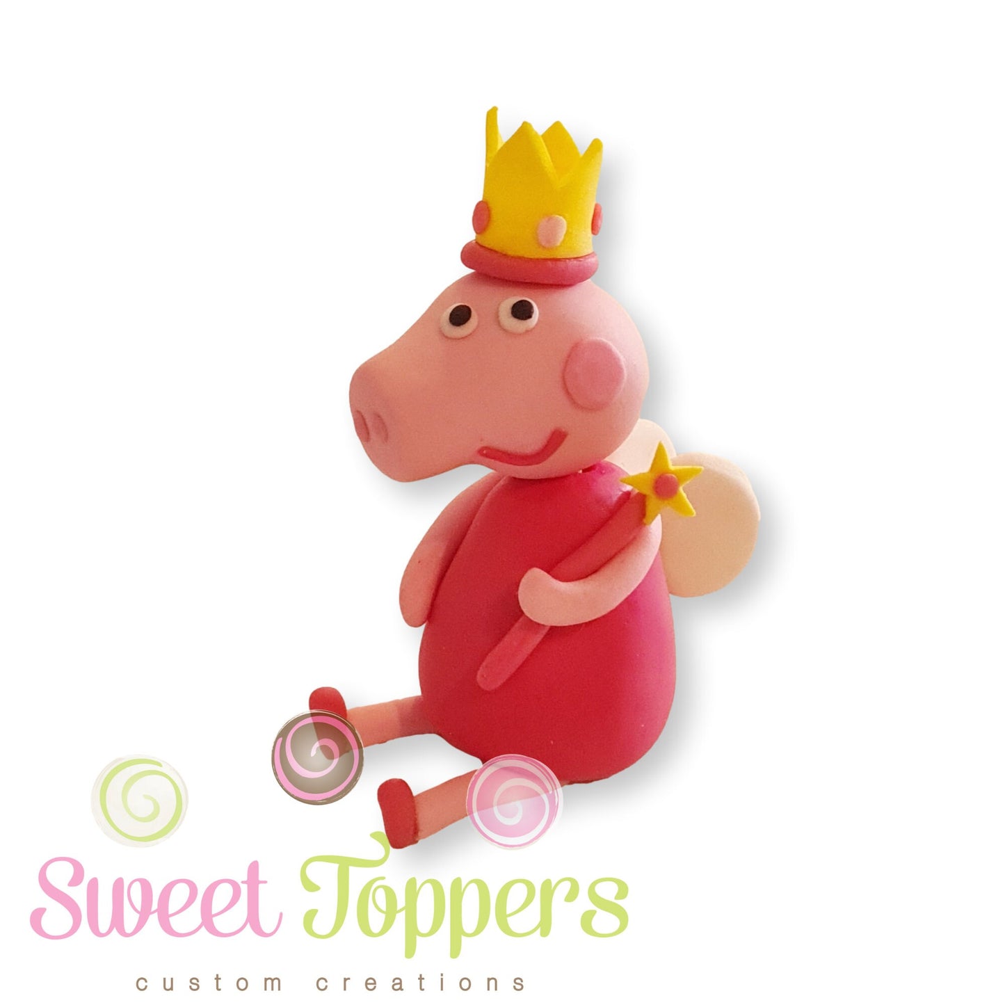 Peppa Pig fairy princess fondant sugar topper edible cake decoration handmade