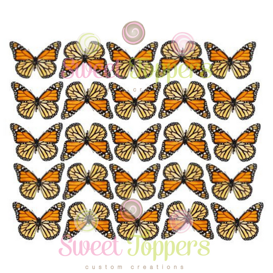 Wafer Butterfly - Pre-cut Orange Monarch